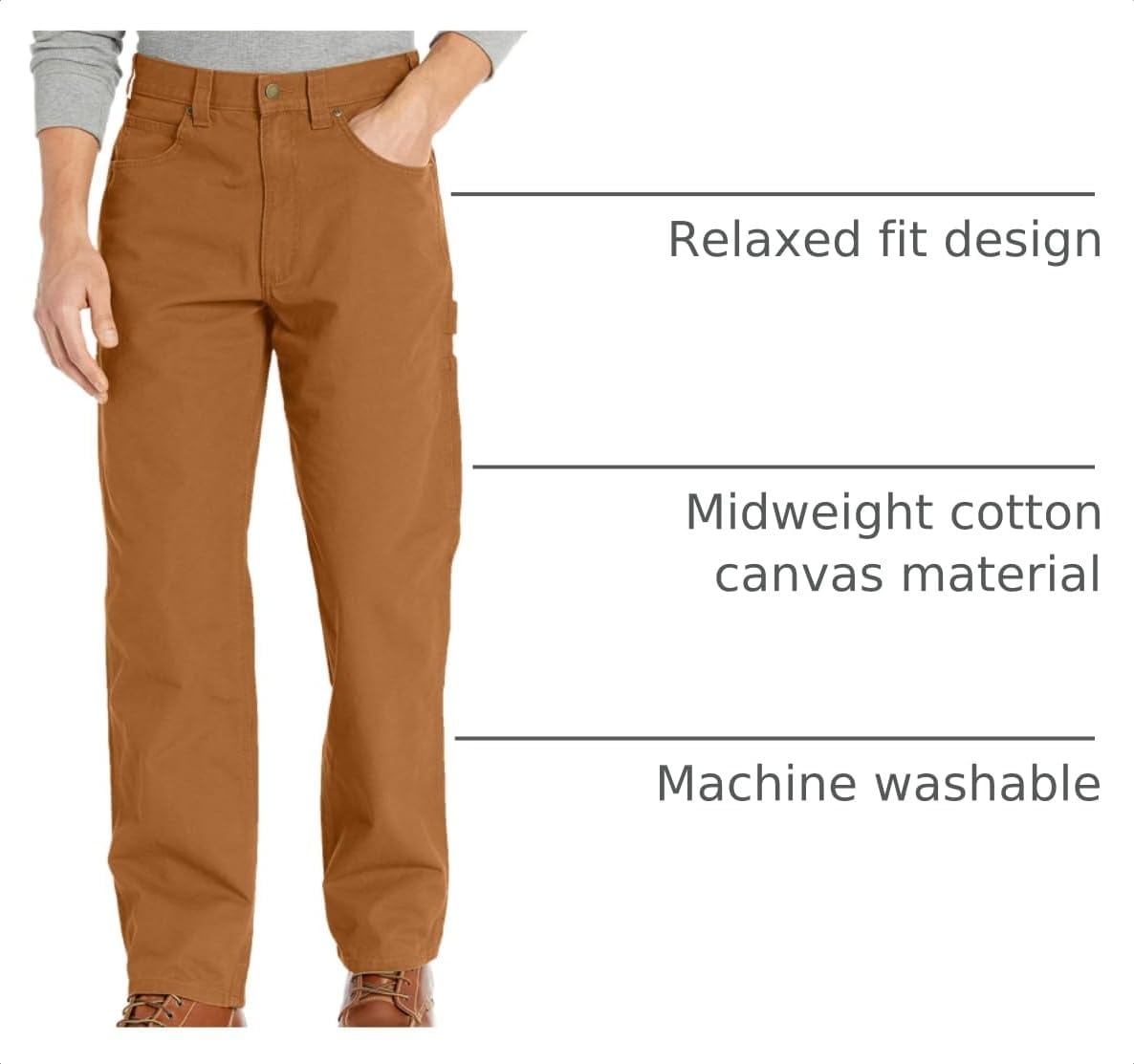 image:imageAmazon Essentials Mens RelaxedFit Carpenter Utility Pants with Tool Pockets Discontinued ColorsDark Brown
