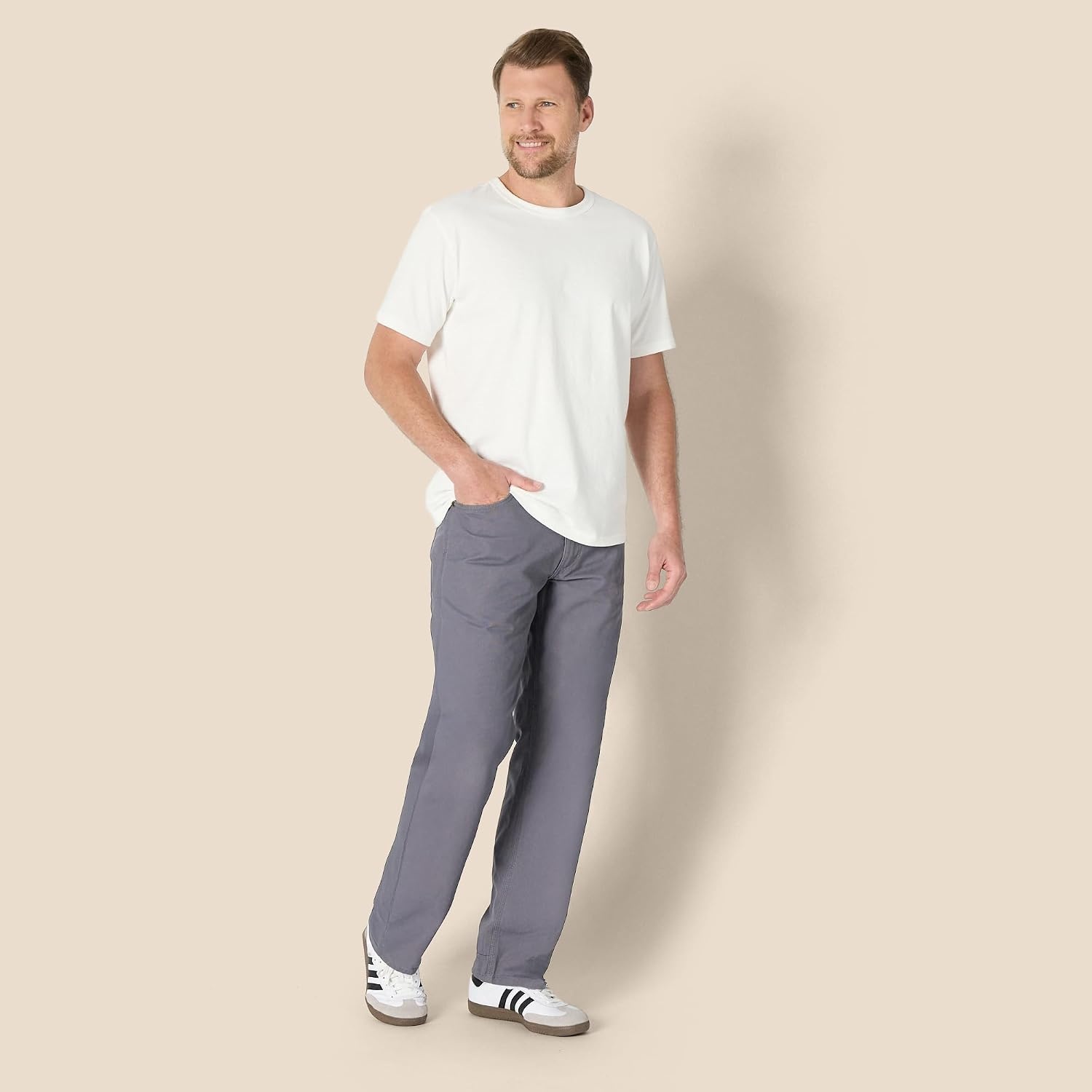 image:imageAmazon Essentials Mens RelaxedFit Carpenter Utility Pants with Tool Pockets Discontinued ColorsGrey