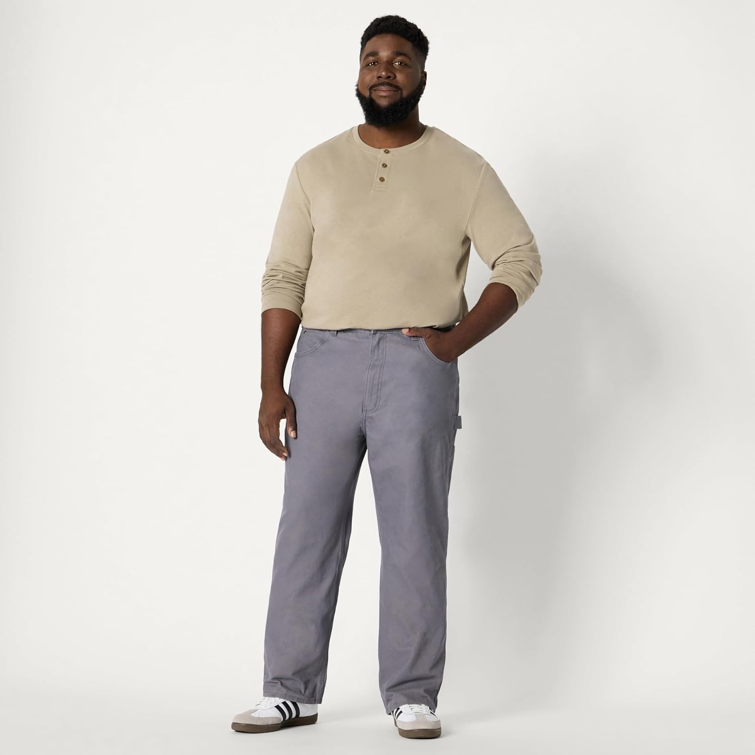 image:imageAmazon Essentials Mens RelaxedFit Carpenter Utility Pants with Tool Pockets Discontinued ColorsGrey