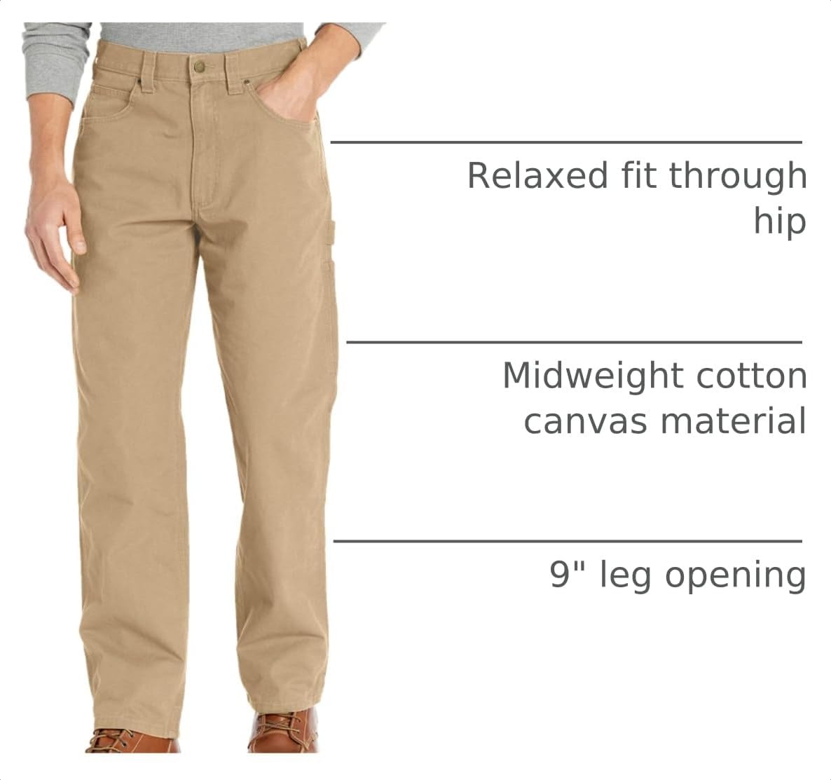 image:imageAmazon Essentials Mens RelaxedFit Carpenter Utility Pants with Tool Pockets Discontinued ColorsKhaki Brown