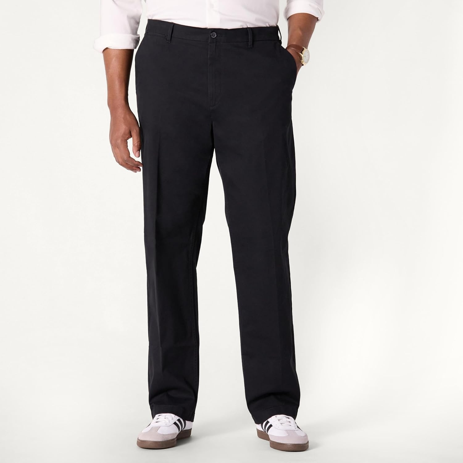image:imageAmazon Essentials Mens RelaxedFit Cotton Chino PantBlack