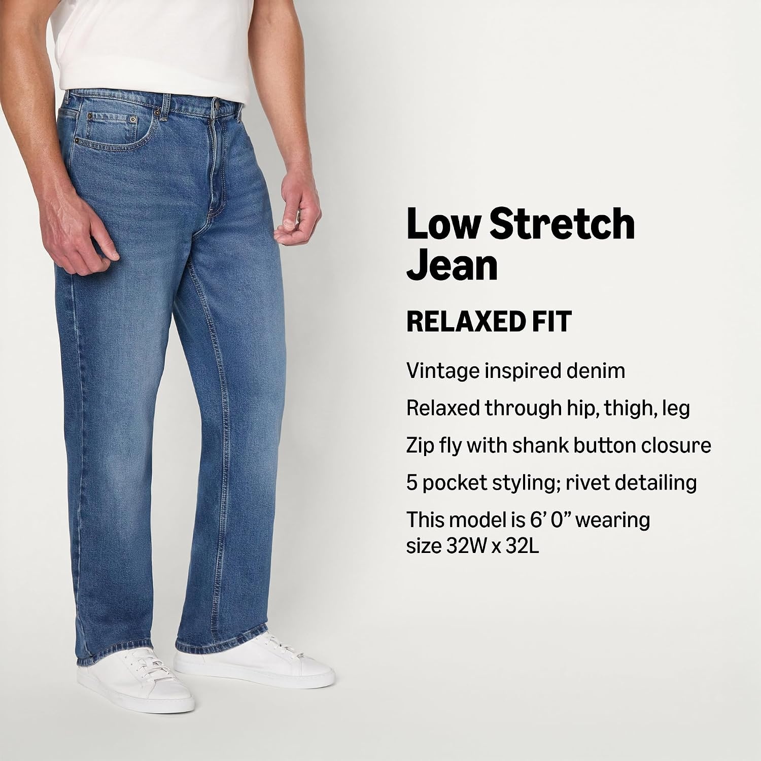 image:imageAmazon Essentials Mens RelaxedFit JeansClassic Medium Wash