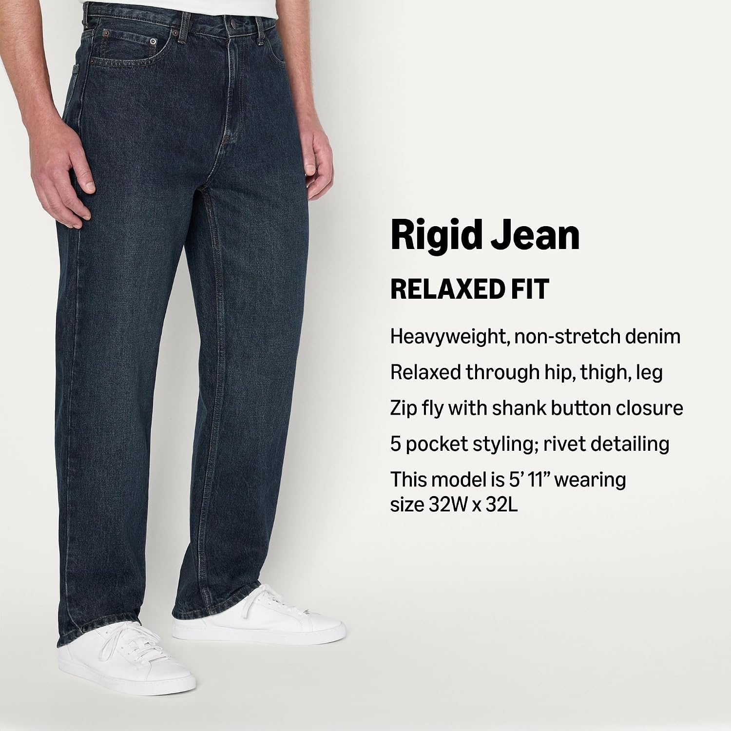 image:imageAmazon Essentials Mens RelaxedFit JeansTinted Dark Wash