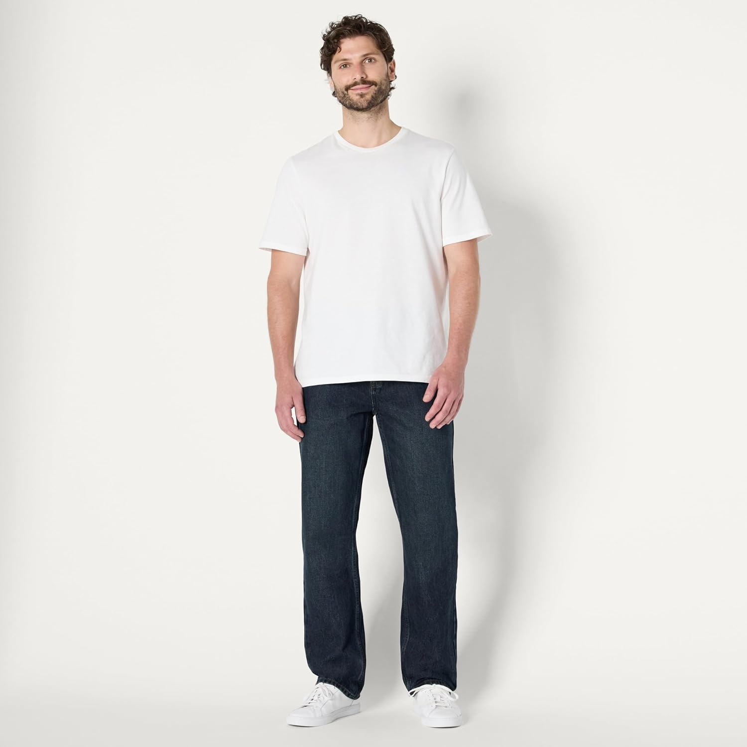 image:imageAmazon Essentials Mens RelaxedFit JeansTinted Dark Wash
