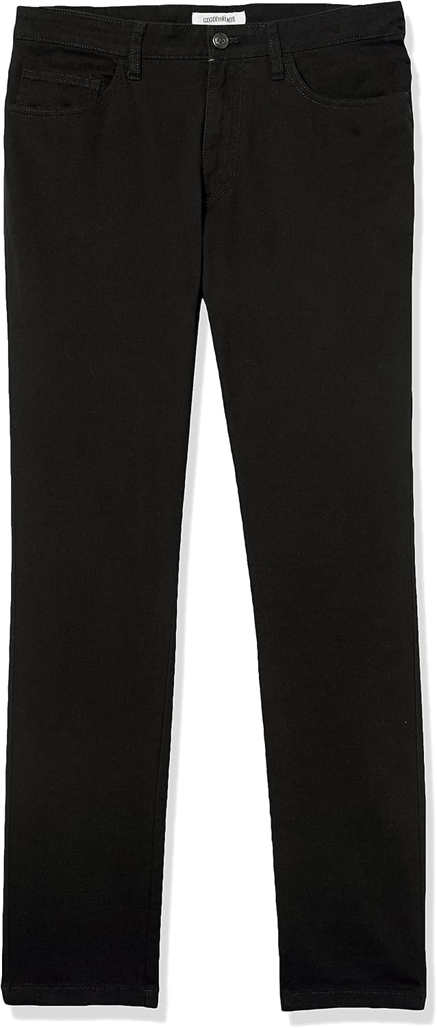 image:imageAmazon Essentials Mens SkinnyFit 5Pocket Stretch Twill Chino PantsBlack