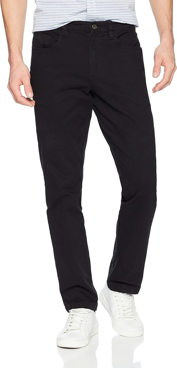 image:imageAmazon Essentials Mens SkinnyFit 5Pocket Stretch Twill Chino PantsBlack