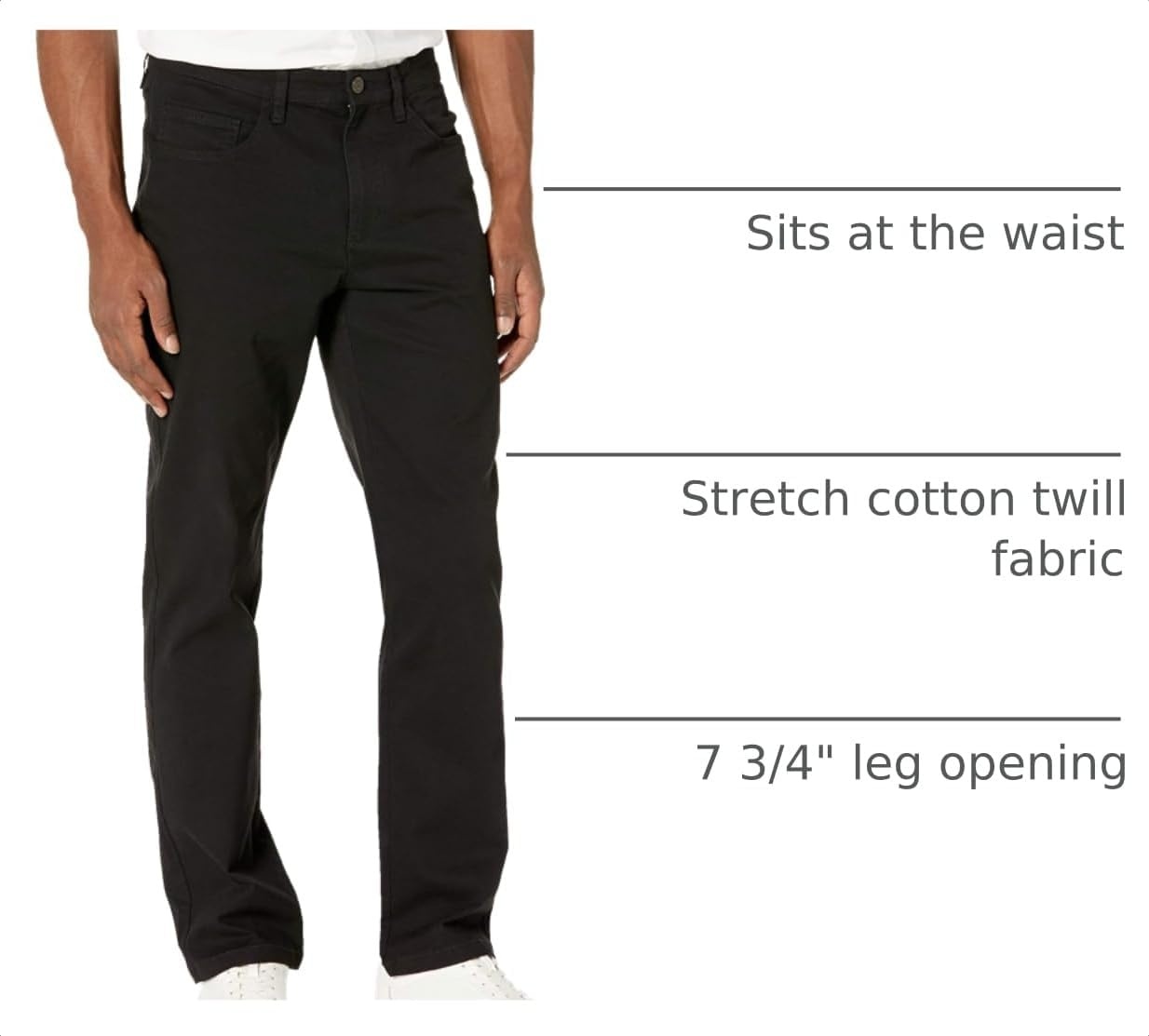 image:imageAmazon Essentials Mens SkinnyFit 5Pocket Stretch Twill Chino PantsBlack