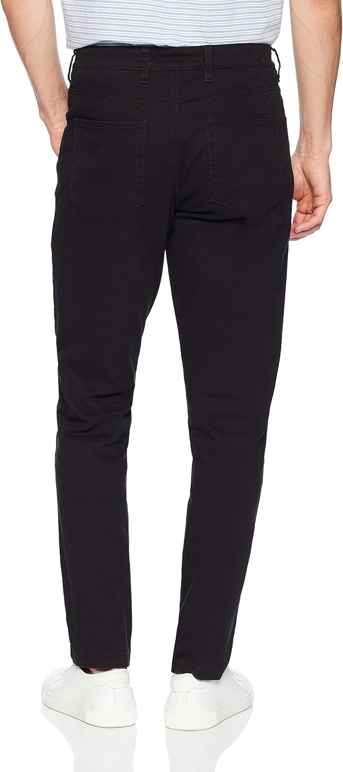 image:imageAmazon Essentials Mens SkinnyFit 5Pocket Stretch Twill Chino PantsBlack