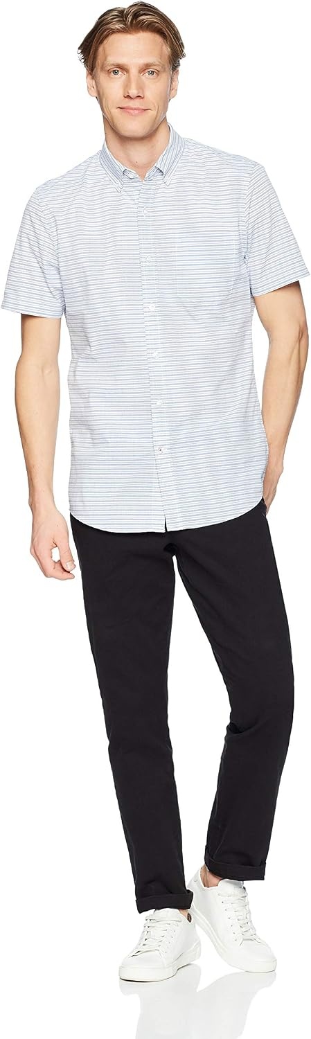 image:imageAmazon Essentials Mens SkinnyFit 5Pocket Stretch Twill Chino PantsBlack