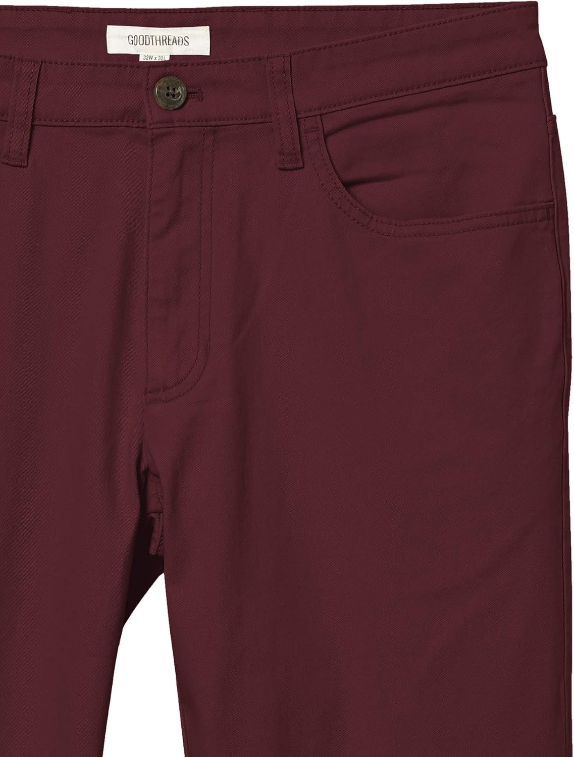 image:imageAmazon Essentials Mens SkinnyFit 5Pocket Stretch Twill Chino PantsBurgundy