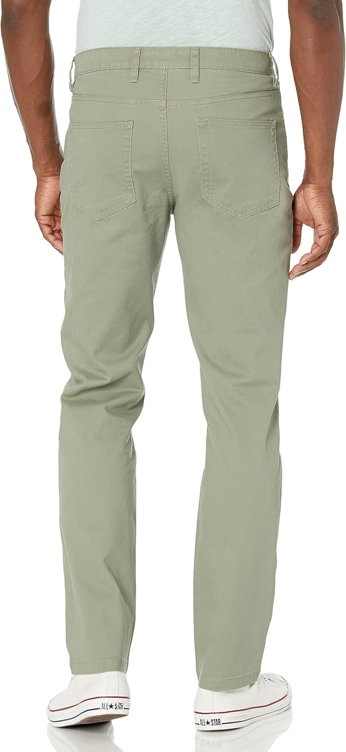 image:imageAmazon Essentials Mens SkinnyFit 5Pocket Stretch Twill Chino PantsDark Olive