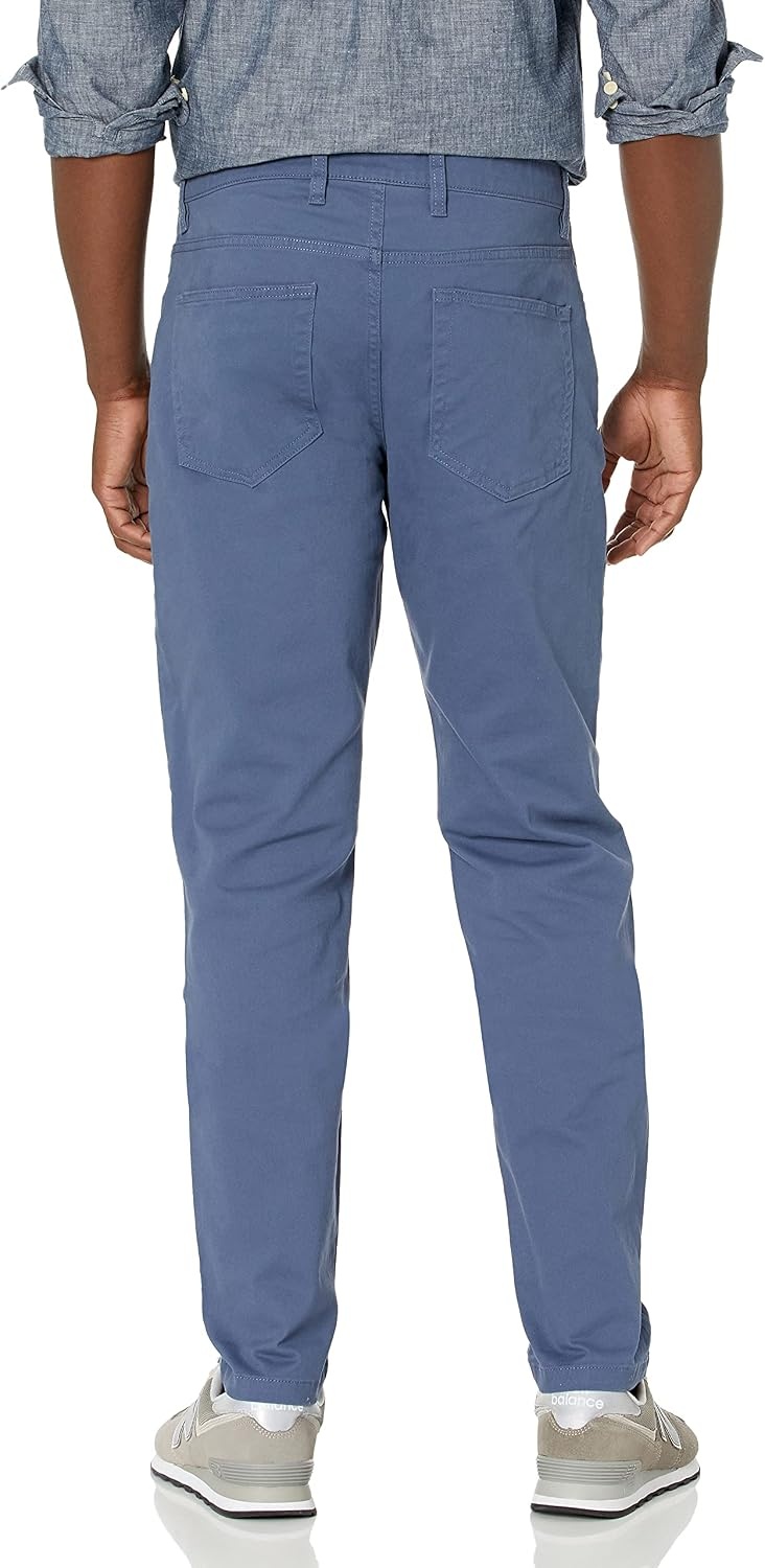 image:imageAmazon Essentials Mens SkinnyFit 5Pocket Stretch Twill Chino PantsDenim