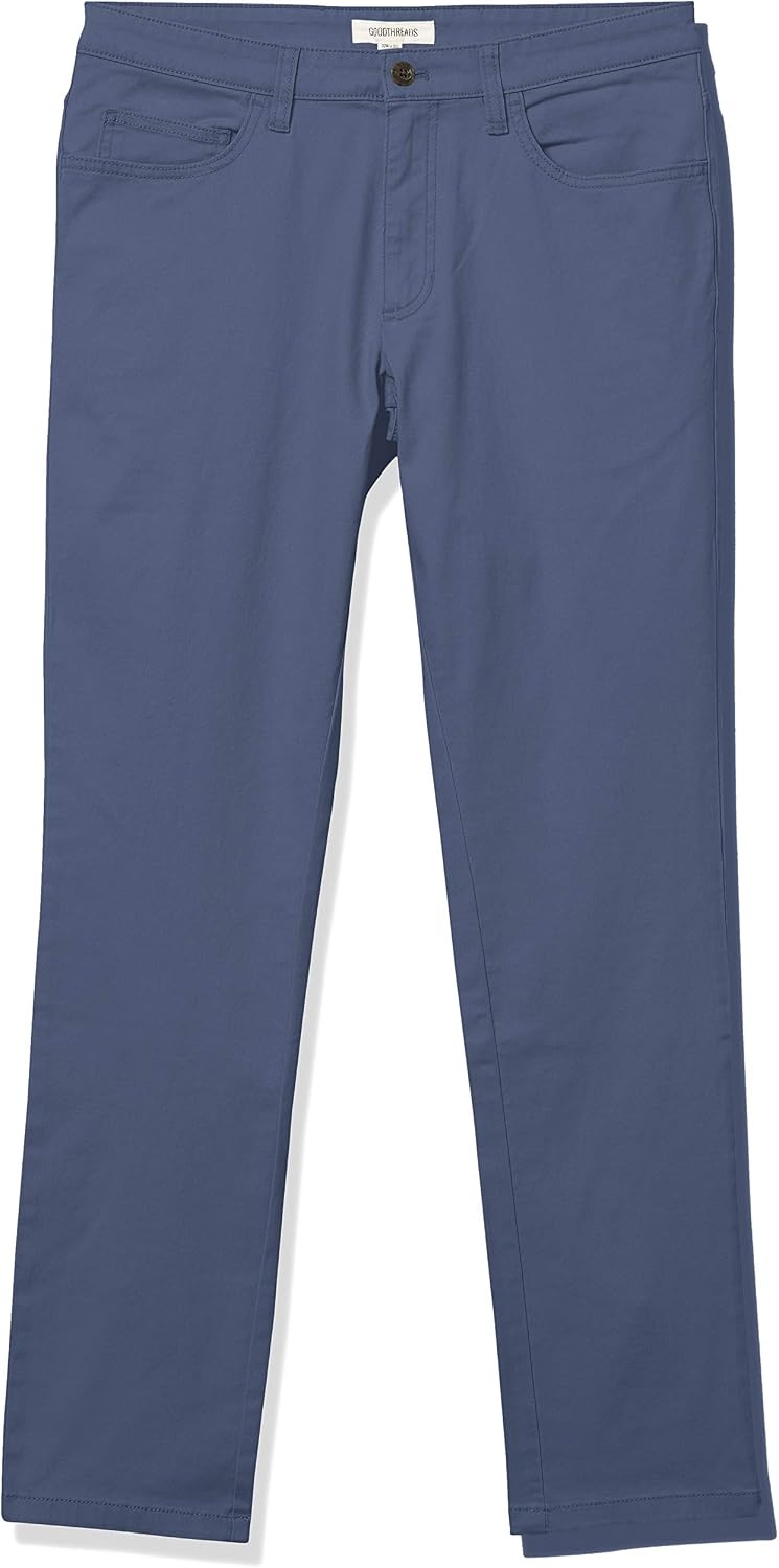 image:imageAmazon Essentials Mens SkinnyFit 5Pocket Stretch Twill Chino PantsDenim