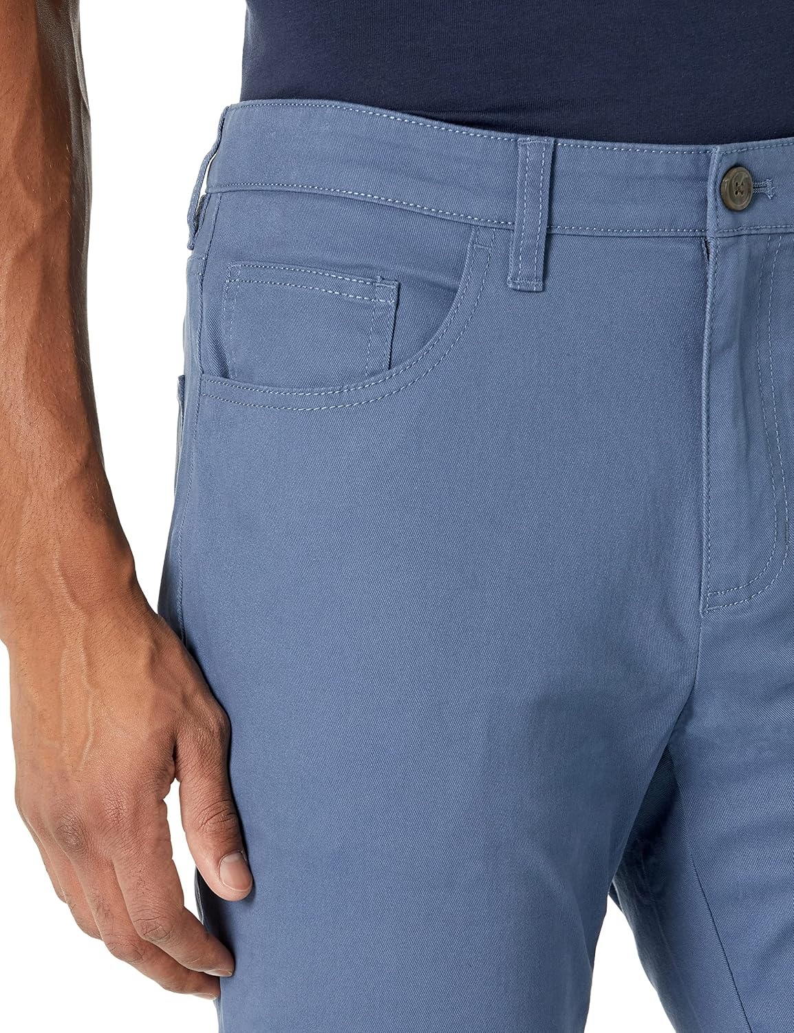 image:imageAmazon Essentials Mens SkinnyFit 5Pocket Stretch Twill Chino PantsDenim