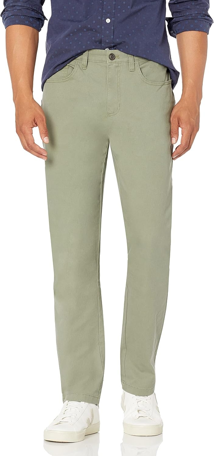 image:imageAmazon Essentials Mens SkinnyFit 5Pocket Stretch Twill Chino PantsFatigue