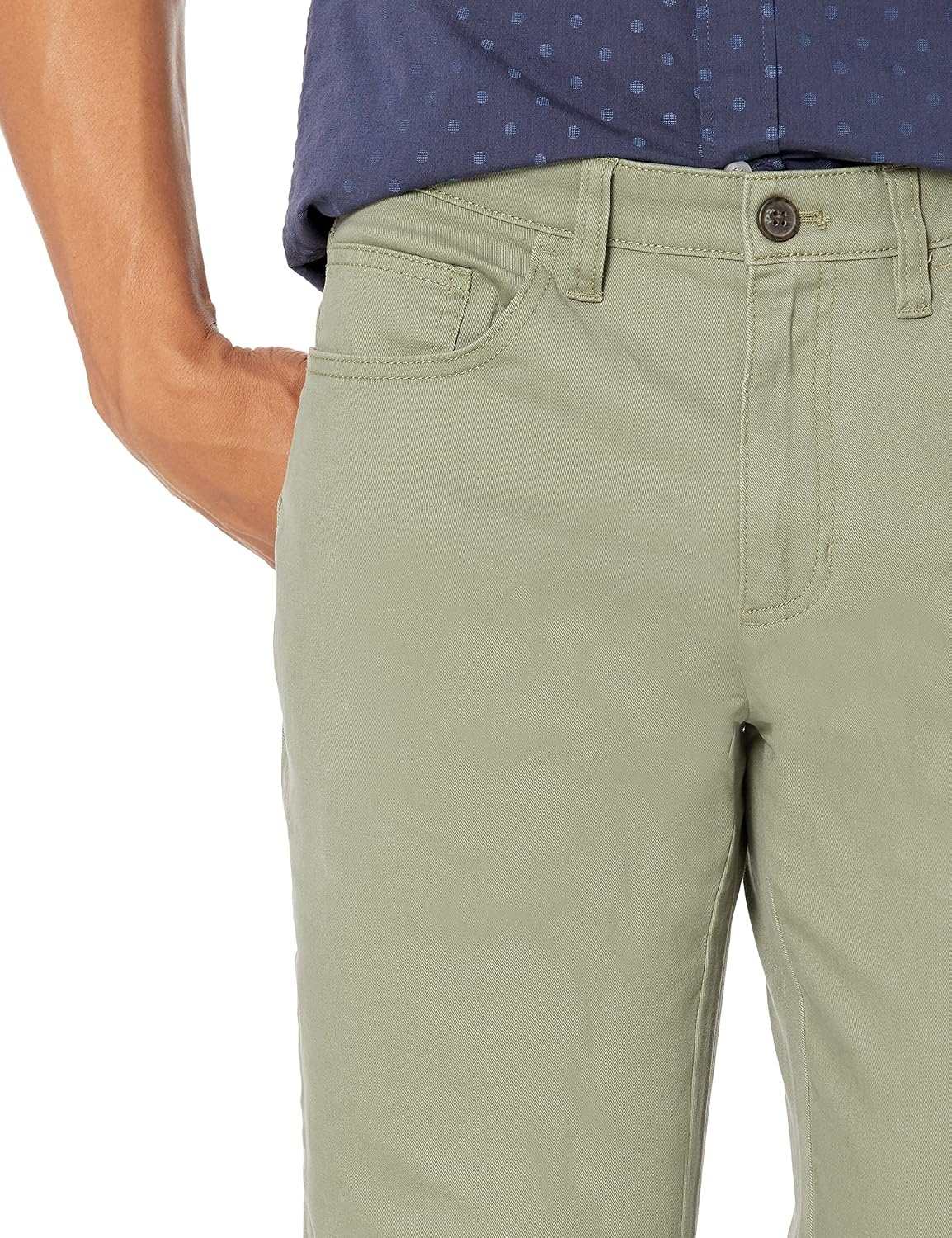 image:imageAmazon Essentials Mens SkinnyFit 5Pocket Stretch Twill Chino PantsFatigue