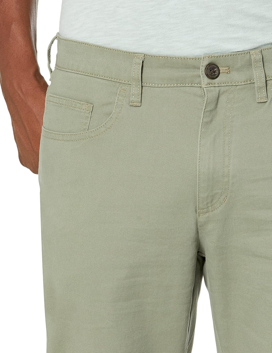 image:imageAmazon Essentials Mens SkinnyFit 5Pocket Stretch Twill Chino PantsFatigue