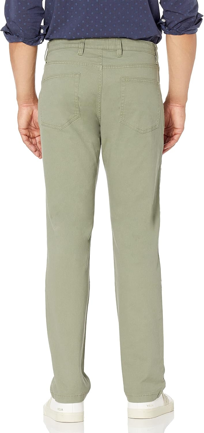 image:imageAmazon Essentials Mens SkinnyFit 5Pocket Stretch Twill Chino PantsFatigue