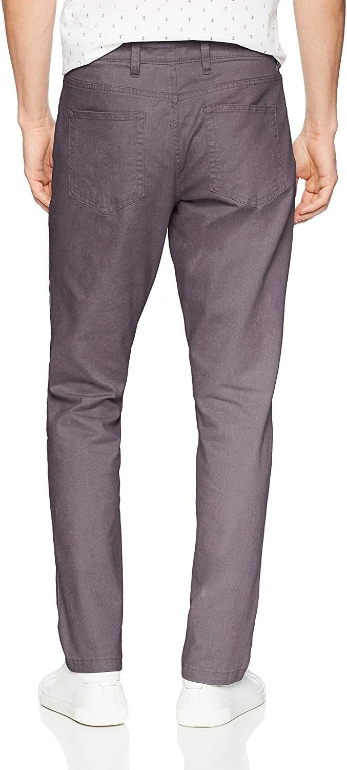 image:imageAmazon Essentials Mens SkinnyFit 5Pocket Stretch Twill Chino PantsGrey