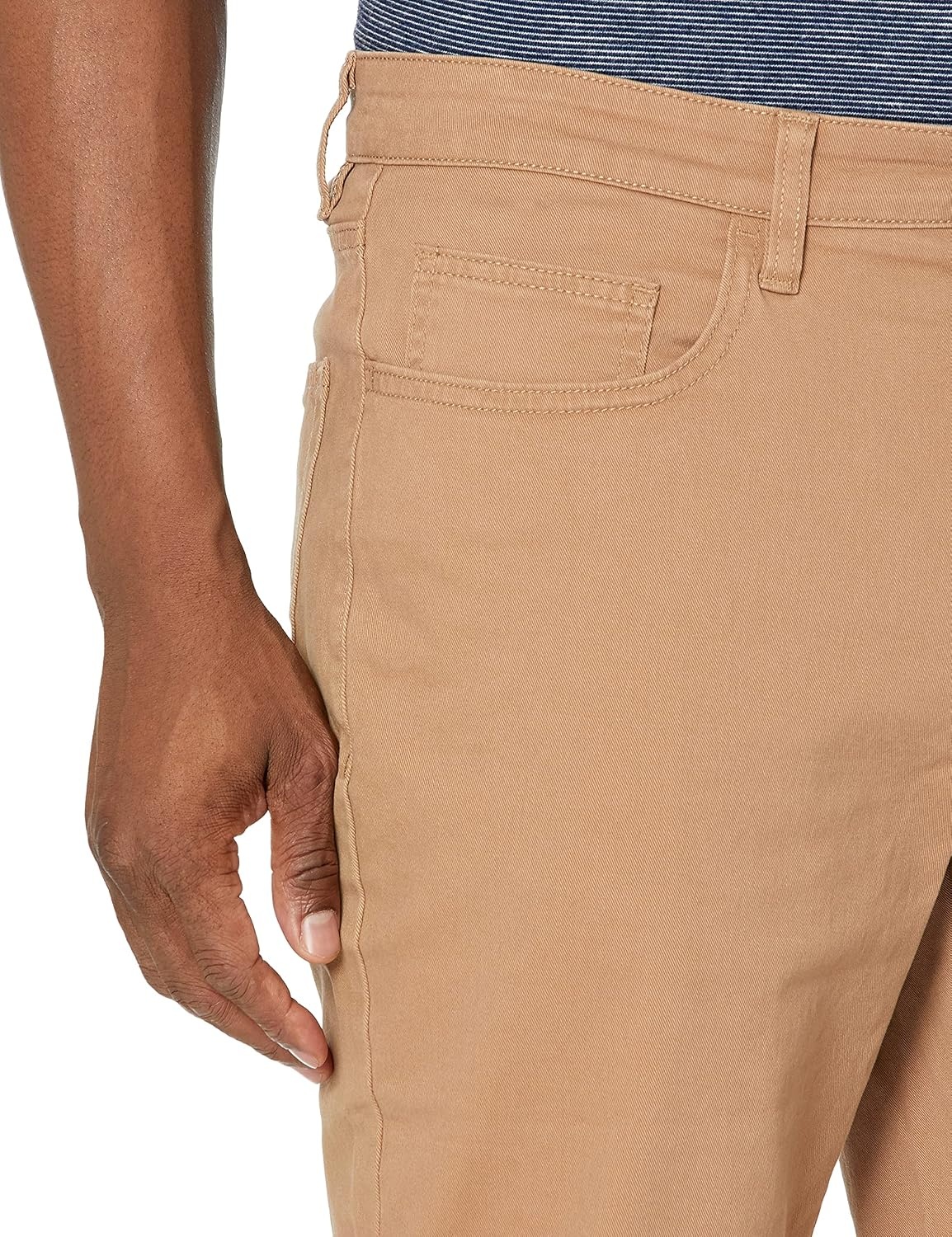 image:imageAmazon Essentials Mens SkinnyFit 5Pocket Stretch Twill Chino PantsKhaki