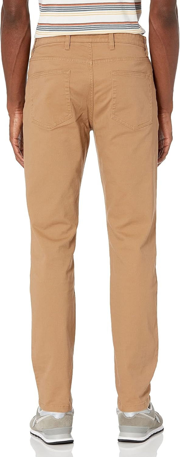 image:imageAmazon Essentials Mens SkinnyFit 5Pocket Stretch Twill Chino PantsKhaki