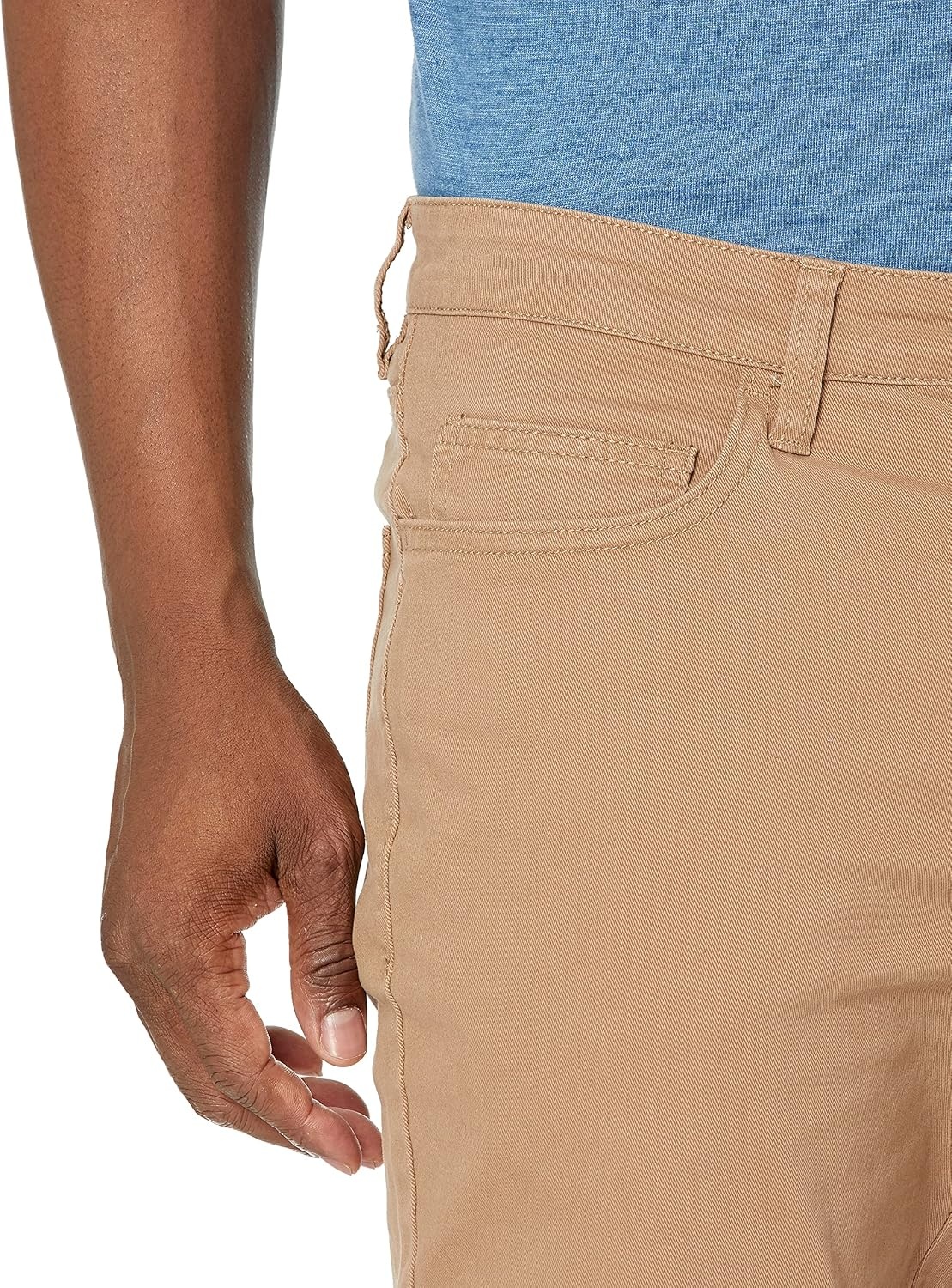 image:imageAmazon Essentials Mens SkinnyFit 5Pocket Stretch Twill Chino PantsKhaki