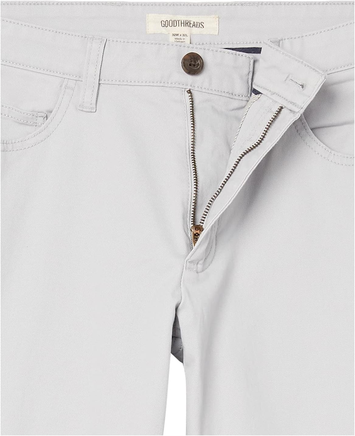 image:imageAmazon Essentials Mens SkinnyFit 5Pocket Stretch Twill Chino PantsLight Grey