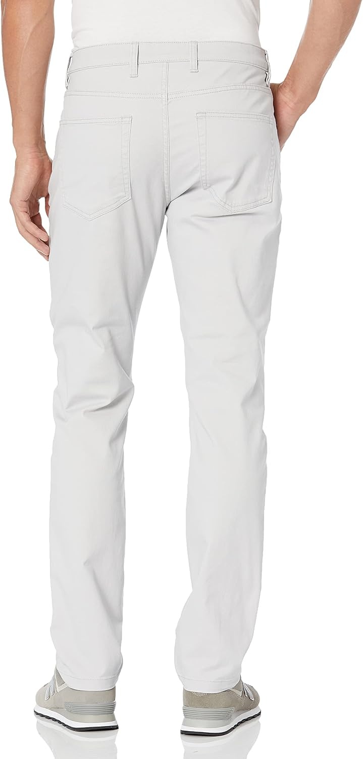 image:imageAmazon Essentials Mens SkinnyFit 5Pocket Stretch Twill Chino PantsLight Grey