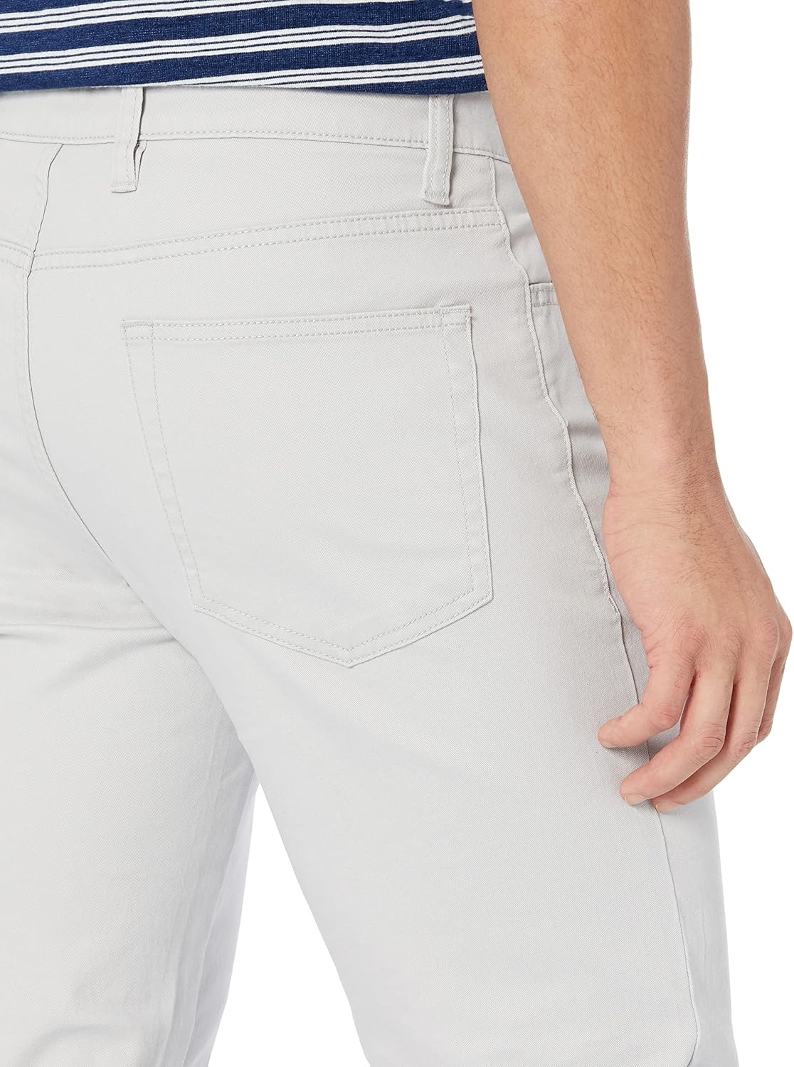 image:imageAmazon Essentials Mens SkinnyFit 5Pocket Stretch Twill Chino PantsLight Grey