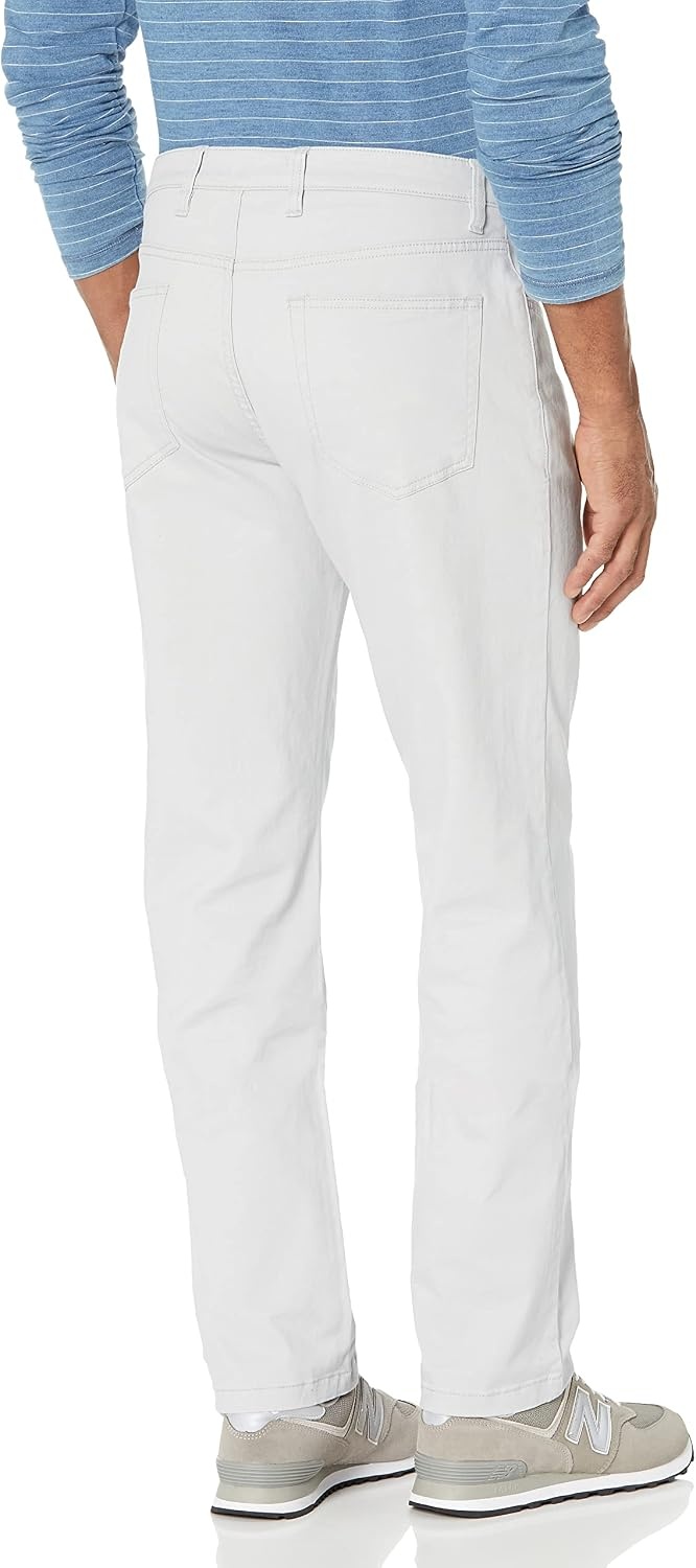 image:imageAmazon Essentials Mens SkinnyFit 5Pocket Stretch Twill Chino PantsLight Grey