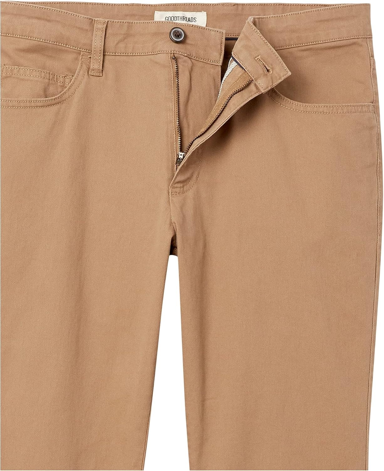 image:imageAmazon Essentials Mens SkinnyFit 5Pocket Stretch Twill Chino PantsLight Khaki Brown