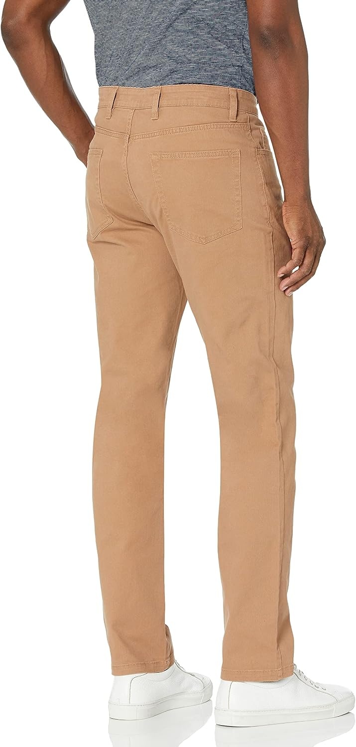 image:imageAmazon Essentials Mens SkinnyFit 5Pocket Stretch Twill Chino PantsLight Khaki Brown