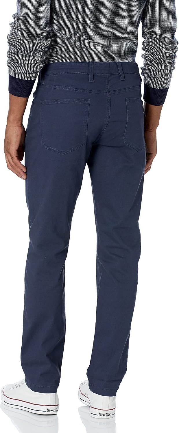 image:imageAmazon Essentials Mens SkinnyFit 5Pocket Stretch Twill Chino PantsNavy