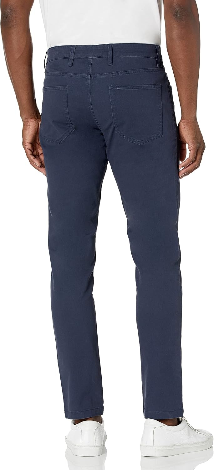 image:imageAmazon Essentials Mens SkinnyFit 5Pocket Stretch Twill Chino PantsNavy