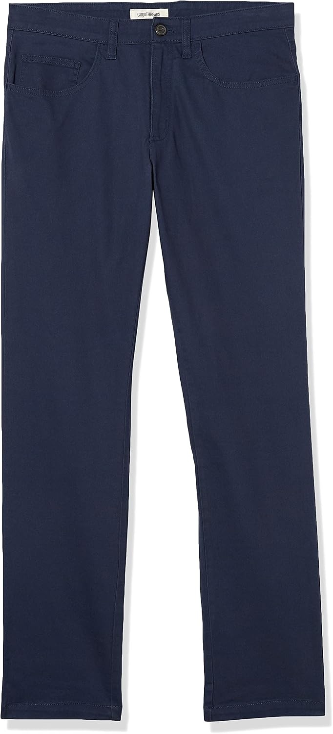 image:imageAmazon Essentials Mens SkinnyFit 5Pocket Stretch Twill Chino PantsNavy