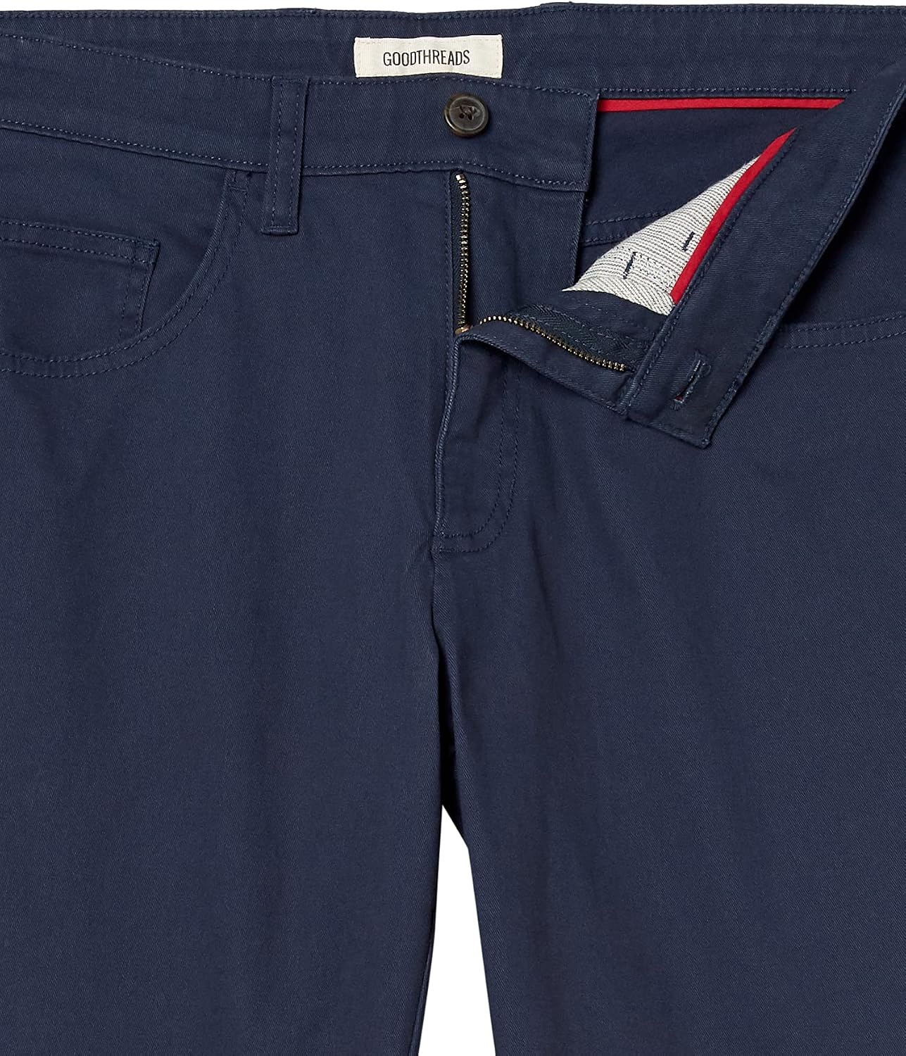 image:imageAmazon Essentials Mens SkinnyFit 5Pocket Stretch Twill Chino PantsNavy