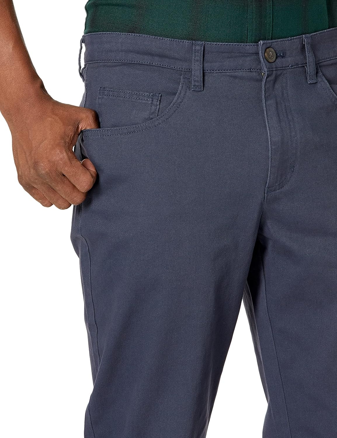 image:imageAmazon Essentials Mens SkinnyFit 5Pocket Stretch Twill Chino PantsNavy