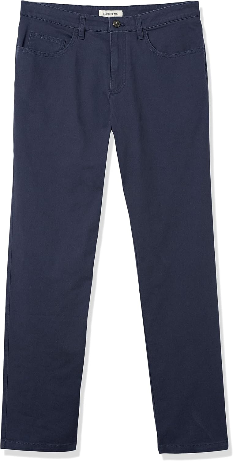 image:imageAmazon Essentials Mens SkinnyFit 5Pocket Stretch Twill Chino PantsNavy