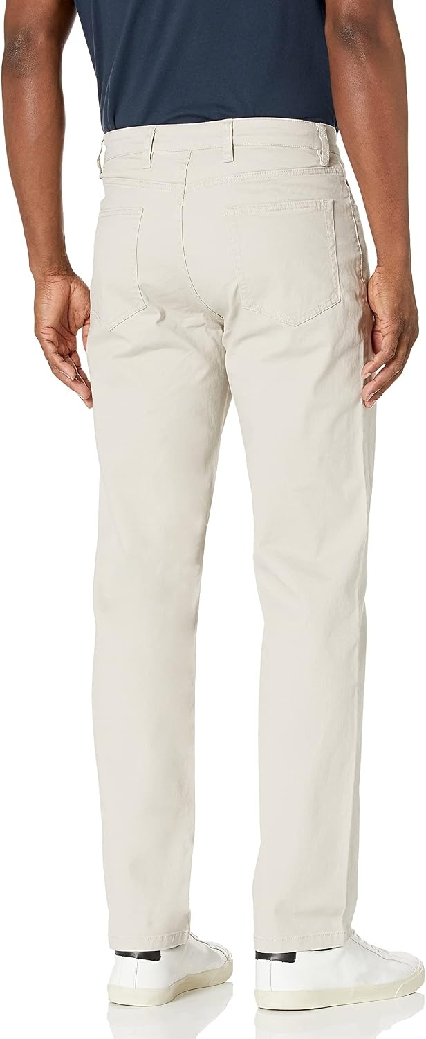 image:imageAmazon Essentials Mens SkinnyFit 5Pocket Stretch Twill Chino PantsStone