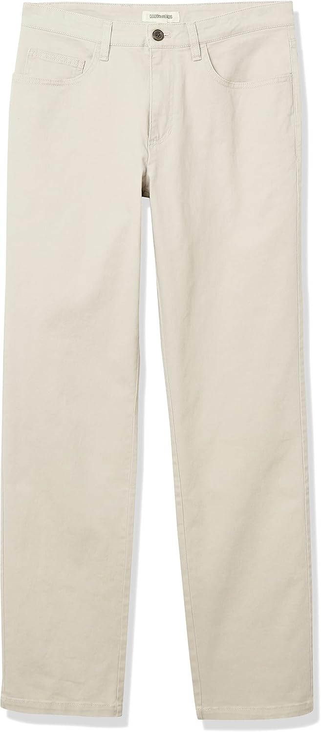 image:imageAmazon Essentials Mens SkinnyFit 5Pocket Stretch Twill Chino PantsStone