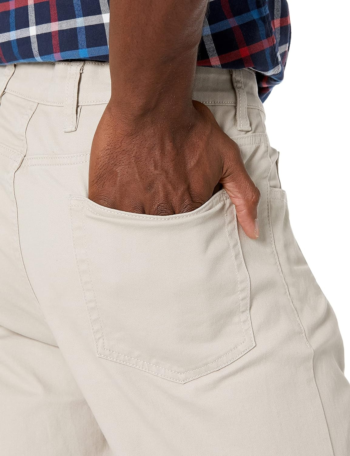 image:imageAmazon Essentials Mens SkinnyFit 5Pocket Stretch Twill Chino PantsStone