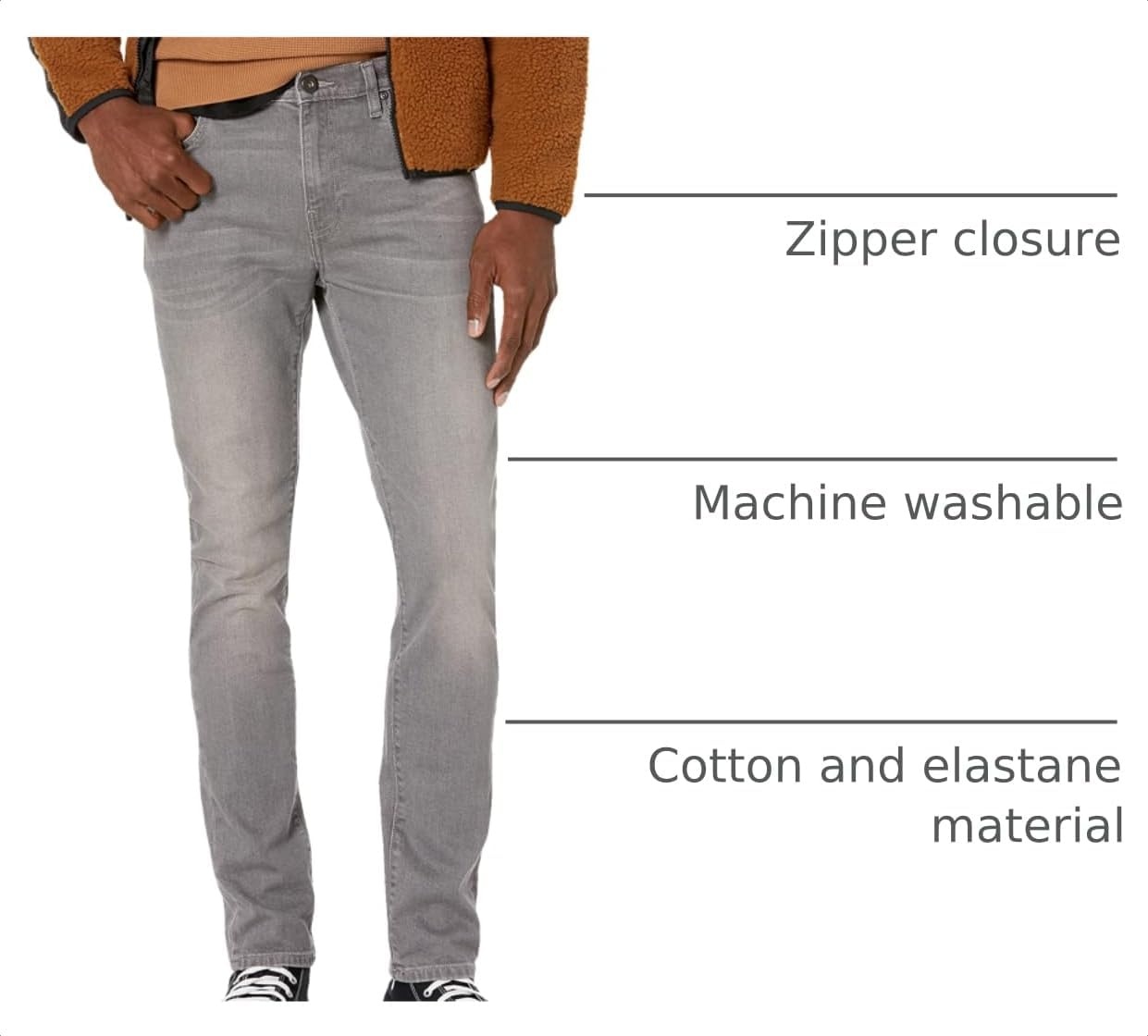 image:imageAmazon Essentials Mens SkinnyFit Comfort Stretch Denim Jeans Discontinued ColorsGrey