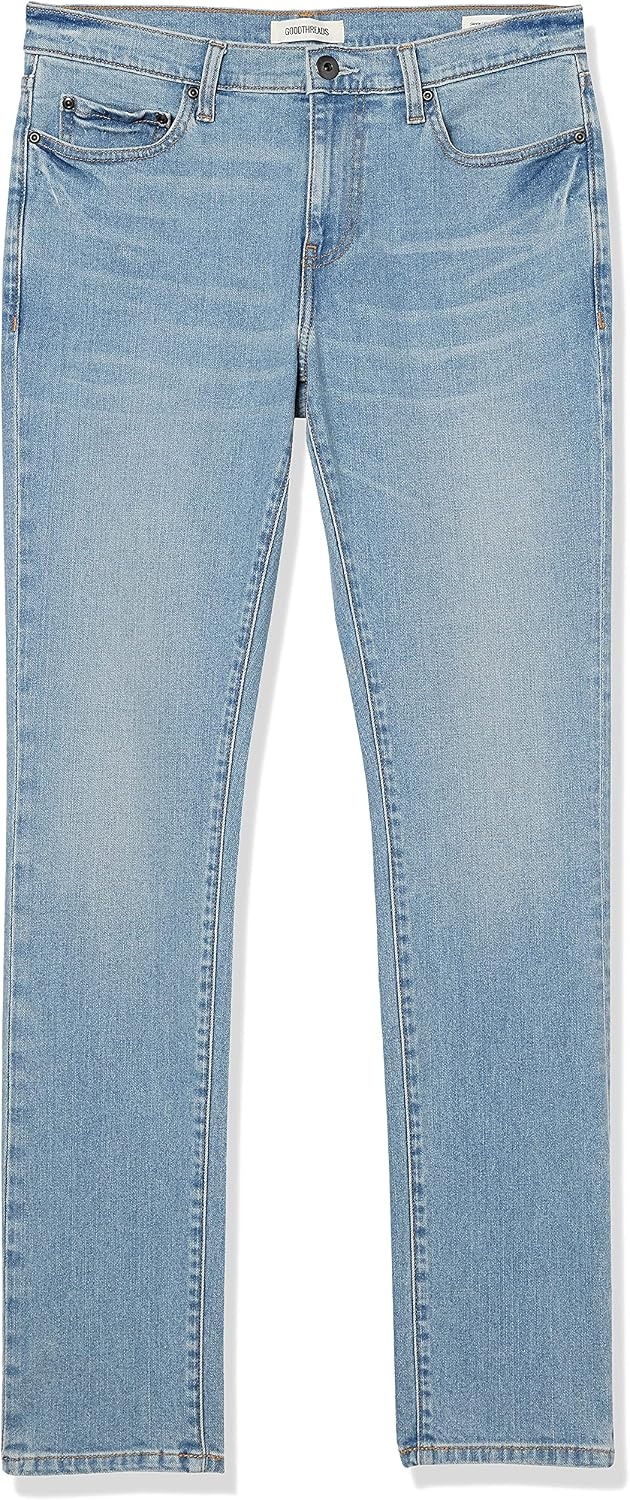 image:imageAmazon Essentials Mens SkinnyFit Comfort Stretch Denim Jeans Discontinued ColorsLight Blue