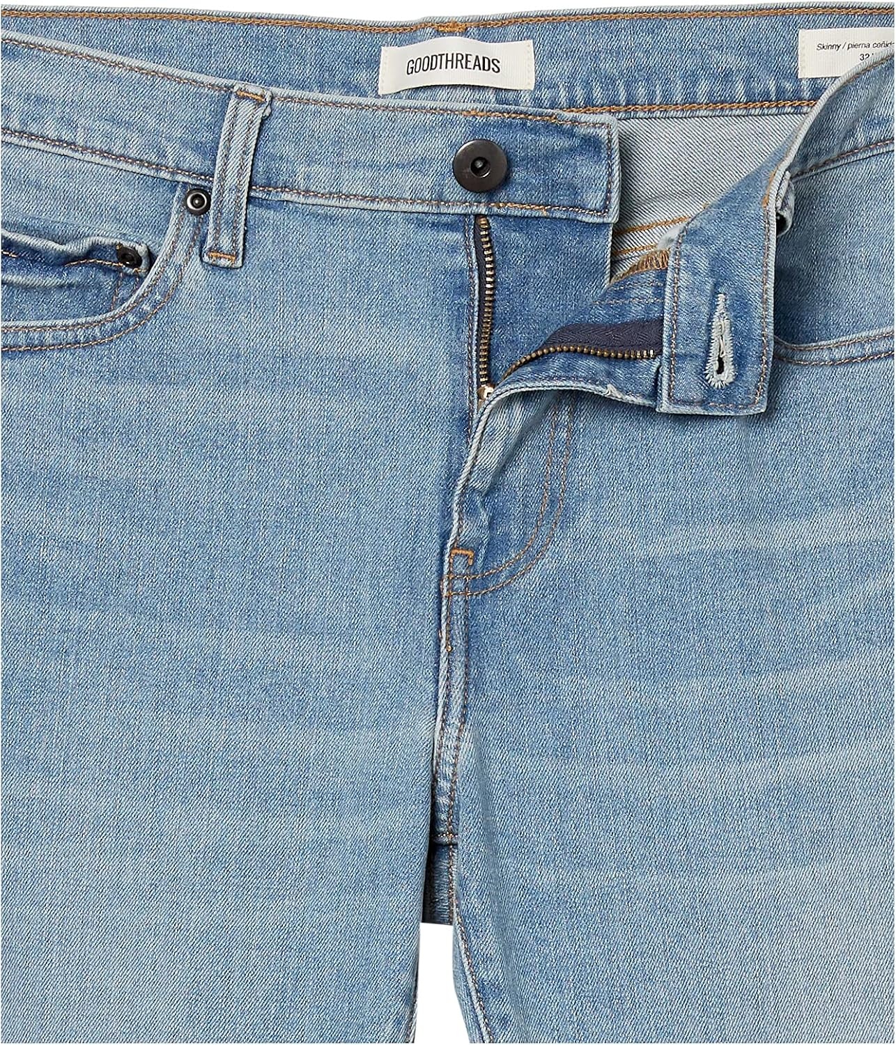image:imageAmazon Essentials Mens SkinnyFit Comfort Stretch Denim Jeans Discontinued ColorsLight Blue