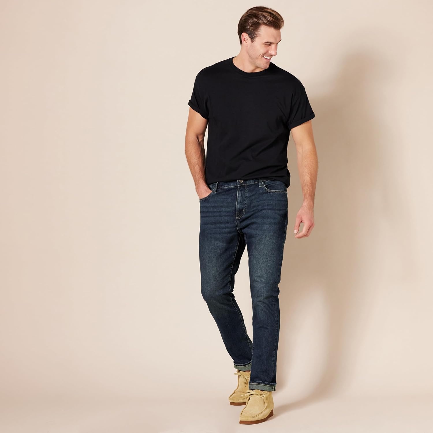 image:imageAmazon Essentials Mens SkinnyFit Stretch Jean Discontinued ColorsDark Wash