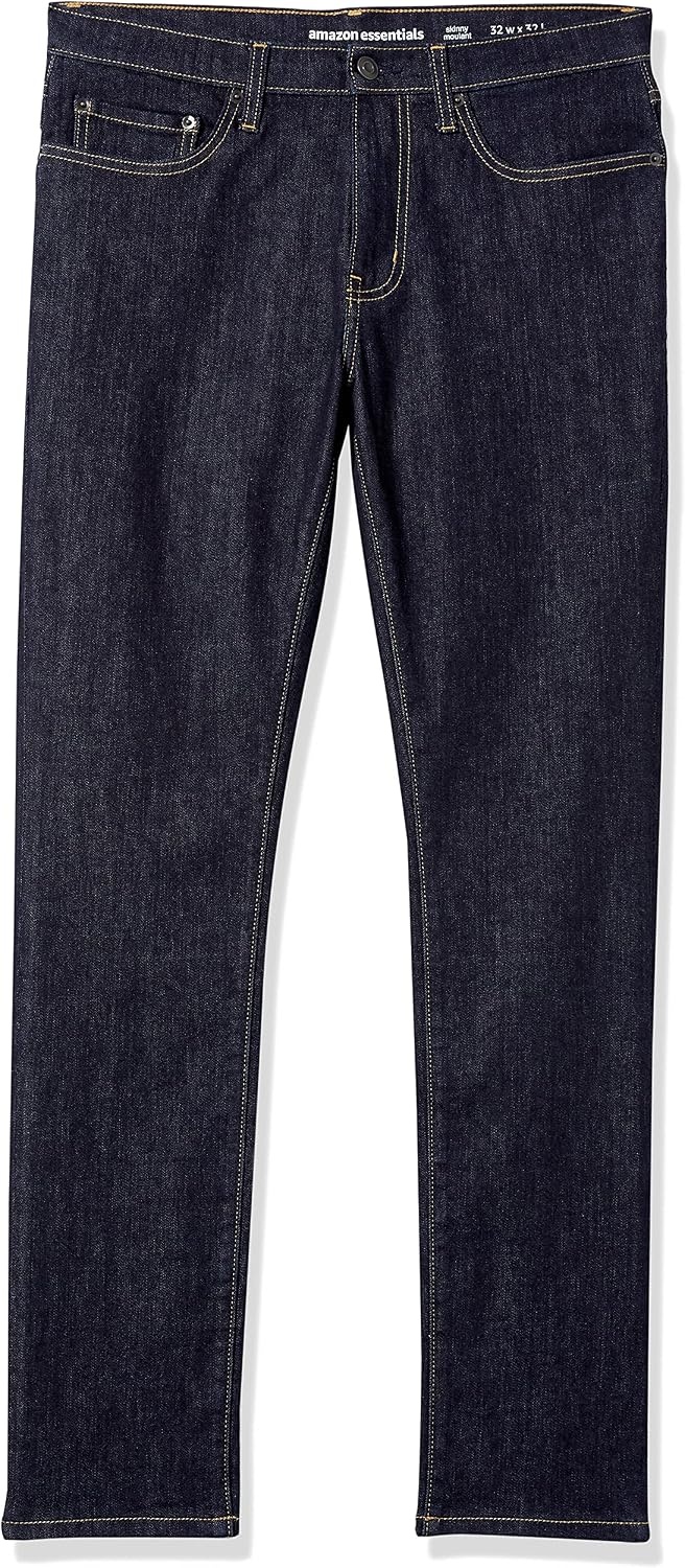 image:imageAmazon Essentials Mens Skinnyfit High Stretch JeanDark Wash