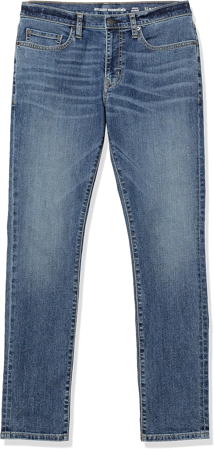 image:imageAmazon Essentials Mens Skinnyfit High Stretch JeanMedium Wash