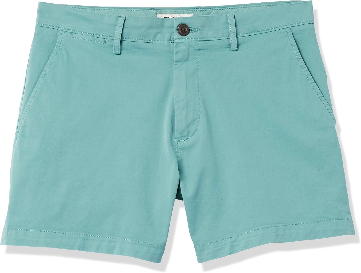 image:imageAmazon Essentials Mens SlimFit 5 Lightweight Comfort Stretch Oxford Cotton ShortsAqua Green