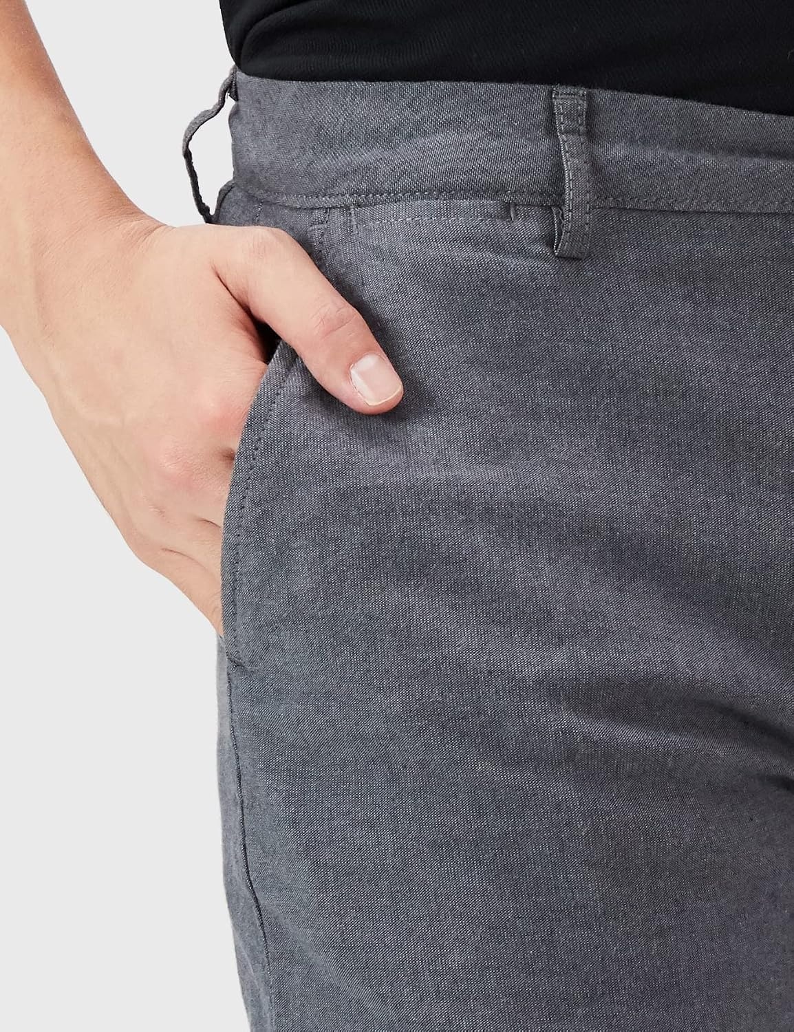 image:imageAmazon Essentials Mens SlimFit 5 Lightweight Comfort Stretch Oxford Cotton ShortsGrey