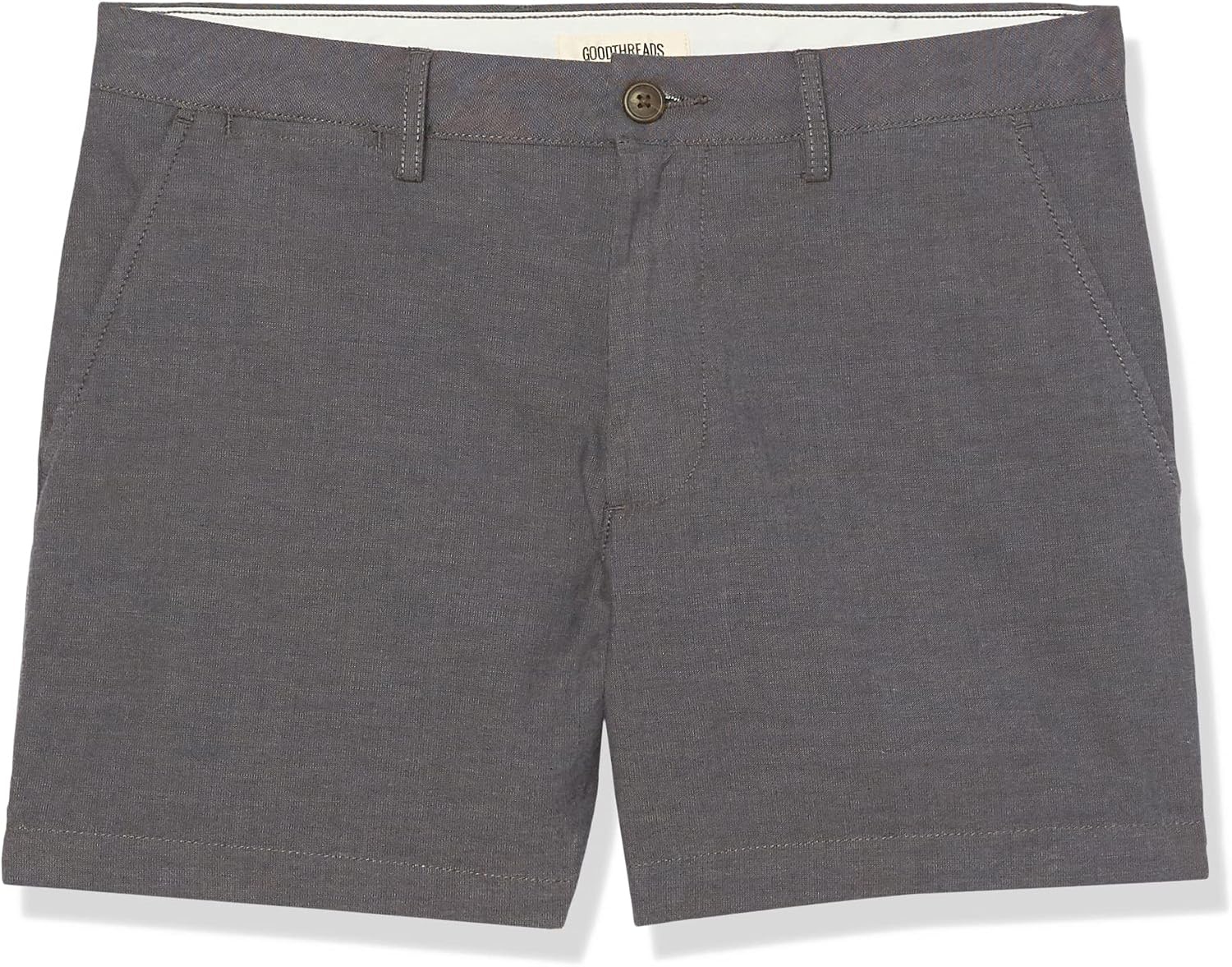 image:imageAmazon Essentials Mens SlimFit 5 Lightweight Comfort Stretch Oxford Cotton ShortsGrey